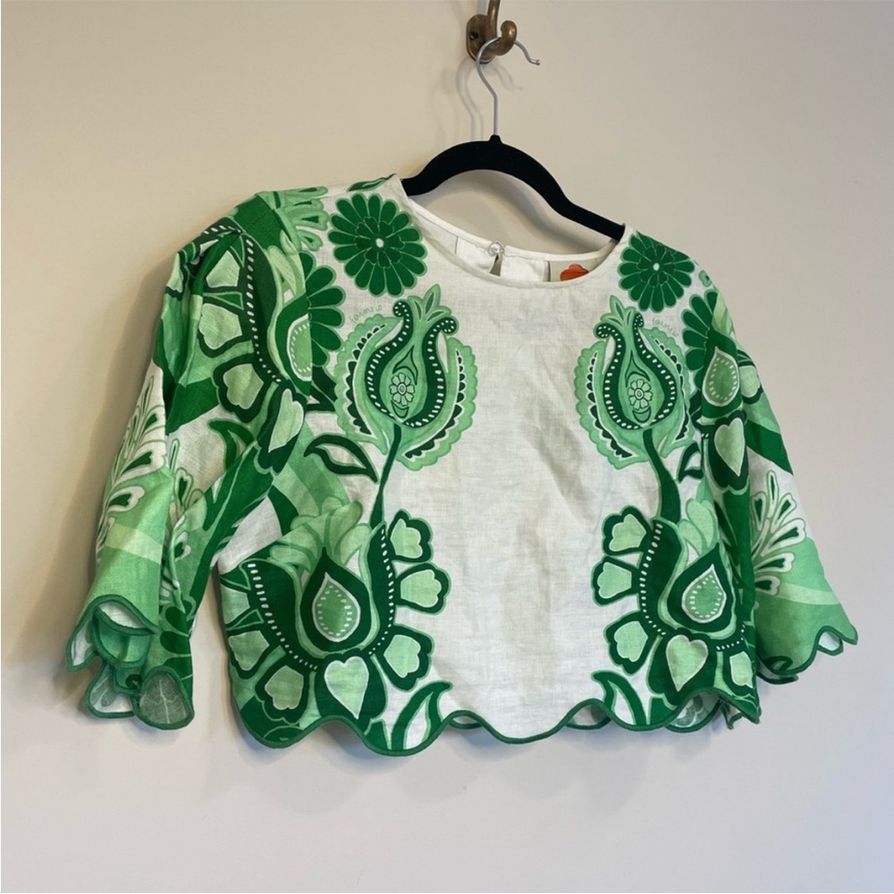 Farm Rio Festival Linen Crop Top - Picture 5 of 8
